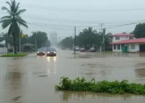chuva forte alaga Parque do Povo