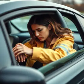 mulher é socorrida em estado gravíssimo ao cair de carro em movimento