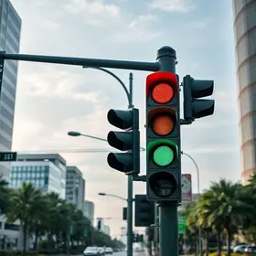 semáforo com onda verde